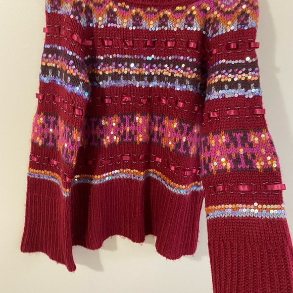 Moda international mohair blend wine red sweater - Picture 7 of 9